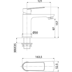 фото Смеситель для раковины iddis plank хром (plasb00i01)