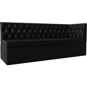 фото Кухонный диван лига диванов маркиз с углом экокожа черный правый угол (112848)