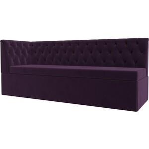 фото Кухонный диван лига диванов маркиз с углом велюр фиолетовый левый угол (112829l)