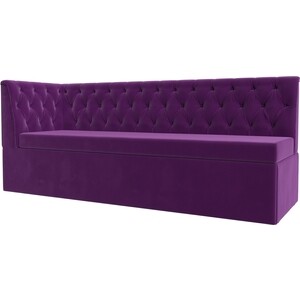 фото Кухонный диван лига диванов маркиз с углом микровельвет фиолетовый левый угол (112838l)