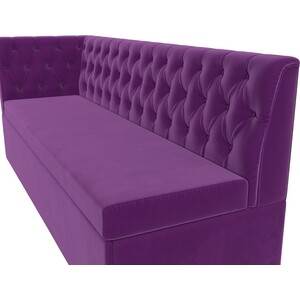Кухонный диван Лига Диванов Маркиз с углом микровельвет фиолетовый левый угол (112838L)