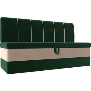 фото Кухонный диван лига диванов энигма велюр зеленый\бежевый (112884)