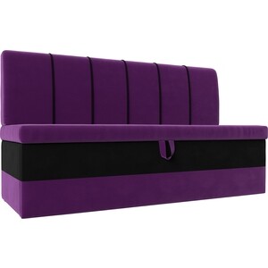 Кухонный диван Лига Диванов Энигма микровельвет фиолетовый\черный (112900)
