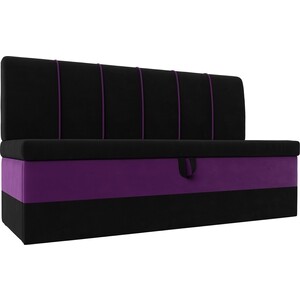 фото Кухонный диван лига диванов энигма микровельвет черный\фиолетовый (112902)