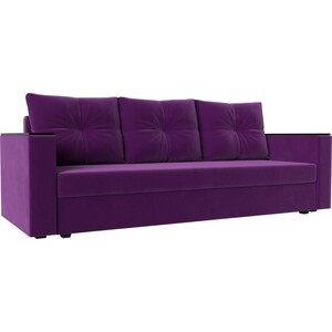Прямой диван Лига Диванов Атланта Лайт без стола микровельвет фиолетовый (112650) прямой диван лига диванов ливерпуль лайт микровельвет фиолетовый
