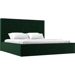 фото Интерьерная кровать лига диванов аура 160 велюр зеленый (113020)