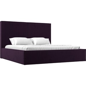 фото Интерьерная кровать лига диванов аура 160 велюр фиолетовый (113023)