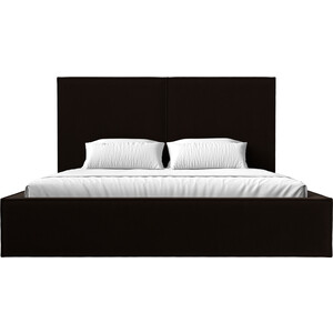 Интерьерная кровать Лига Диванов Аура 160 микровельвет коричневый (113030)