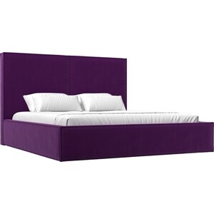 фото Интерьерная кровать лига диванов аура 160 микровельвет фиолетовый (113032)