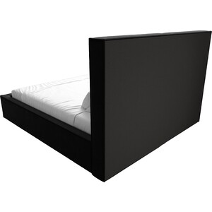 фото Интерьерная кровать лига диванов аура 160 микровельвет черный (113033)