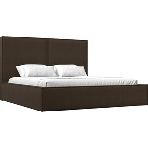 фото Интерьерная кровать лига диванов аура 160 рогожка коричневый (113037)