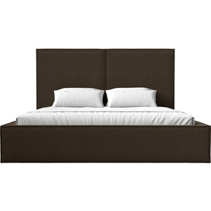 фото Интерьерная кровать лига диванов аура 160 рогожка коричневый (113037)