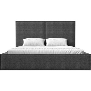 фото Интерьерная кровать лига диванов аура 160 рогожка серый (113038)