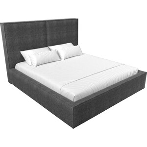 Интерьерная кровать Лига Диванов Аура 160 рогожка серый (113038)