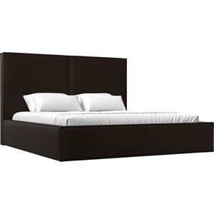 фото Интерьерная кровать лига диванов аура 160 экокожа коричневый (113041)