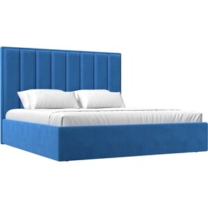 фото Интерьерная кровать лига диванов афродита 160 велюр голубой (113045)