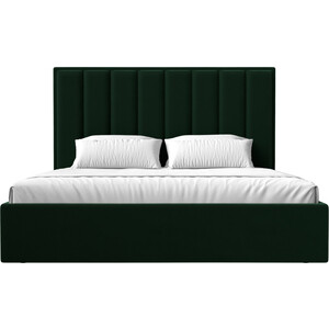 фото Интерьерная кровать лига диванов афродита 160 велюр зеленый (113046)
