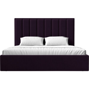 фото Интерьерная кровать лига диванов афродита 160 велюр фиолетовый (113049)