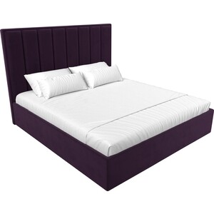 фото Интерьерная кровать лига диванов афродита 160 велюр фиолетовый (113049)