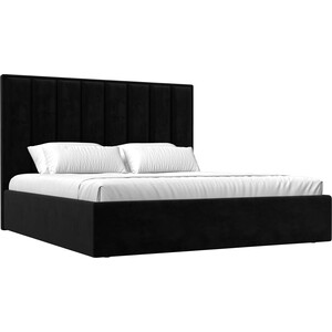 фото Интерьерная кровать лига диванов афродита 160 велюр черный (113050)