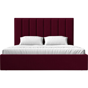 фото Интерьерная кровать лига диванов афродита 160 микровельвет бордовый (113052)