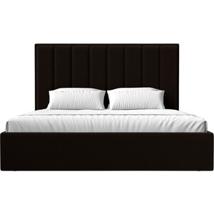 фото Интерьерная кровать лига диванов афродита 160 микровельвет коричневый (113056)