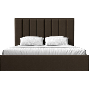 фото Интерьерная кровать лига диванов афродита 160 рогожка коричневый (113063)