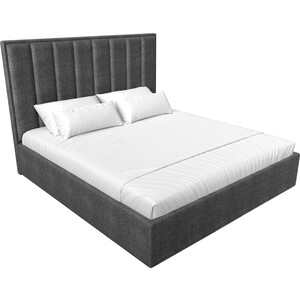 фото Интерьерная кровать лига диванов афродита 160 рогожка серый (113064)