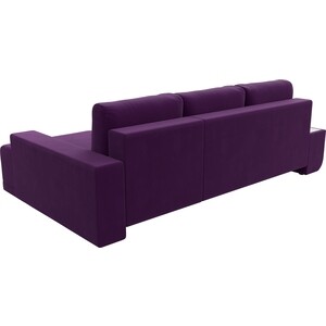 Угловой диван Лига Диванов Чикаго микровельвет фиолетовый правый угол (110751)