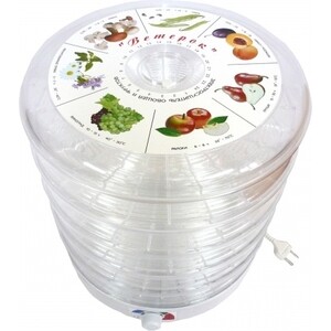 Сушилка для овощей и фруктов Спектр-Прибор Ветерок-5 (5 поддонов) цветная упаковка, прозрачный