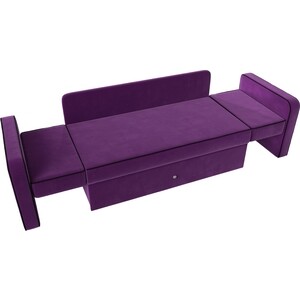 Детский диван трансформер Лига Диванов Смарт микровельвет фиолетовый\черный Смарт микровельвет фиолетовый\черный - фото 4