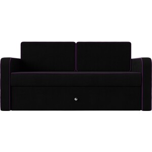 Детский диван трансформер Лига Диванов Смарт микровельвет черный\фиолетовый Смарт микровельвет черный\фиолетовый - фото 2