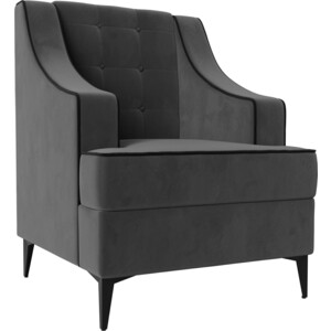 Кресло Лига Диванов Марк велюр серый\черный (111870) прямой диван лига диванов марк велюр серый 111899