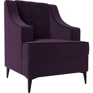 Кресло Лига Диванов Марк велюр фиолетовый\черный (111871) кресло лига диванов марк микровельвет фиолетовый 111880