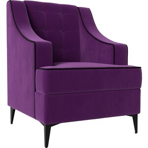 Кресло Лига Диванов Марк микровельвет фиолетовый\черный (111880) кресло лига диванов неаполь микровельвет 111968