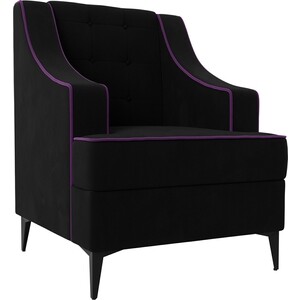 Кресло Лига Диванов Марк микровельвет черный\фиолетовый (111881) кресло лига диванов марк микровельвет фиолетовый 111880