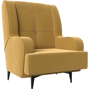 Кресло Лига Диванов Неаполь микровельвет желтый (111963) кресло лига диванов неаполь велюр 111957