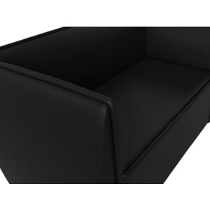 фото Прямой диван лига диванов бергамо 2-х местный экокожа черный (112080)