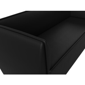 фото Прямой диван лига диванов бергамо 3-х местный экокожа черный (112133)