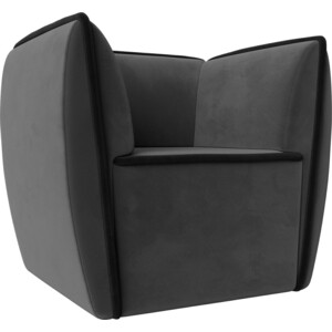 Кресло Лига Диванов Бергамо велюр серый\черный (111987)