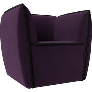 Кресло Лига Диванов Бергамо велюр фиолетовый\черный (111989)