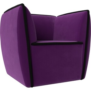 Кресло Лига Диванов Бергамо микровельвет фиолетовый\черный (112011)