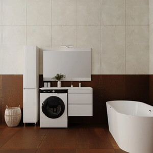 Мебель для ванной Style line Даллас Люкс 53 (115R) подвесная, под стиральную машину, белая