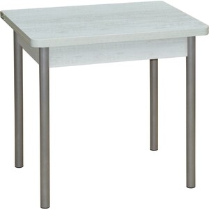 Стол обеденный Катрин Эко 80х60 бетон пайн белый, опора №2 круглая серебристый металлик стол обеденный катрин эко 80х60 дуб сонома опора 2 круглая муар белый