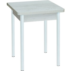 Стол обеденный Катрин Эко 60х60 бетон пайн белый, опора №2 круглая муар белый стол обеденный катрин эко 60х60 дуб сонома опора 2 круглая серебристый металлик