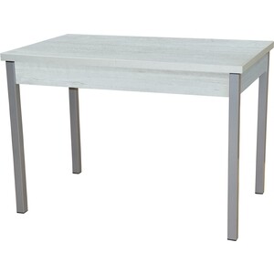 Стол обеденный Катрин Колорадо раздвижной бетон пайн белый, опора Квадро серебристый металлик стол обеденный катрин эко 60x60 бетон пайн белый опора квадро kt19688