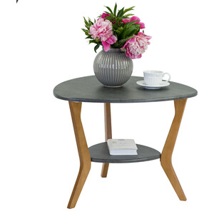 Стол журнальный Мебелик BeautyStyle 15 серый бетон, бук (П0005952) стол журнальный мебелик beautystyle 21 орех гикори grey п0006727