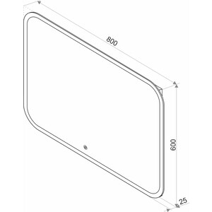 фото Зеркало alcora cadiz led 80x60 с анитазпотеванием (злп177 super pack)