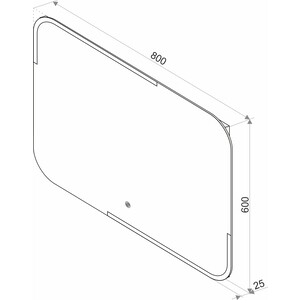 фото Зеркало alcora el patio led 80x60 сенсорный выключатель (злп193 super pack)