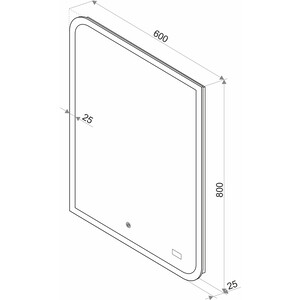 фото Зеркало alcora tiana led 60x80 сенсорный выключатель (злп213 super pack)